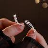 14K Gold Plated S925 Silver Five-Petal Flower Ear Cuffs & Star Diamond-Inlaid Earrings for Women