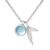 Blue Crystal Stone Clavicle Chain Women 'S Tone Jewelry Temperament Wild Fishtail Necklaces Mermaid Tear NecklaceFashion Chain