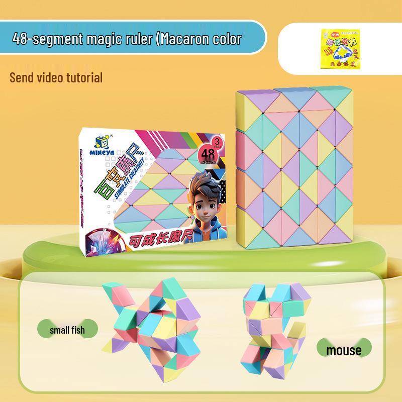 Folding Magic Ruler Set: Colorful Educational Toy for Kids - 24/36/48/60/72 pcs.