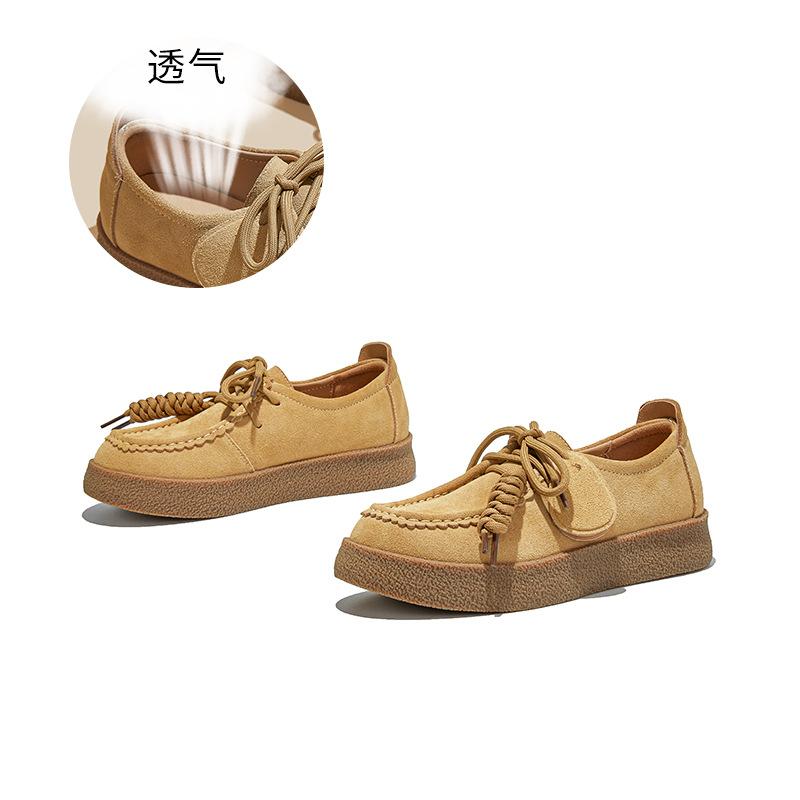 The first layer of sheepskin kangaroo shoes autumn new leather sports shoes casual white shoes women flat women