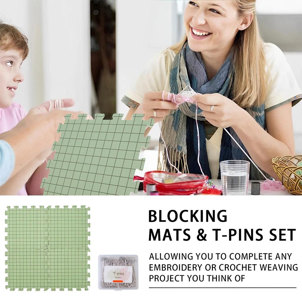 4pcs Foam Blocking Board Set Professional Grid Knitting Board Foam Knitting Block Mat Reusable Foam Blocking Mats For Beginner