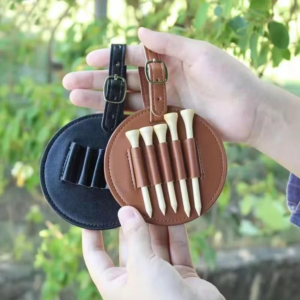 Golf Accessories Leather Golf Tees Holder Double-Sided Design Multiple Holsters Golf Tees Cover Golf Tees Carrier Golf Training