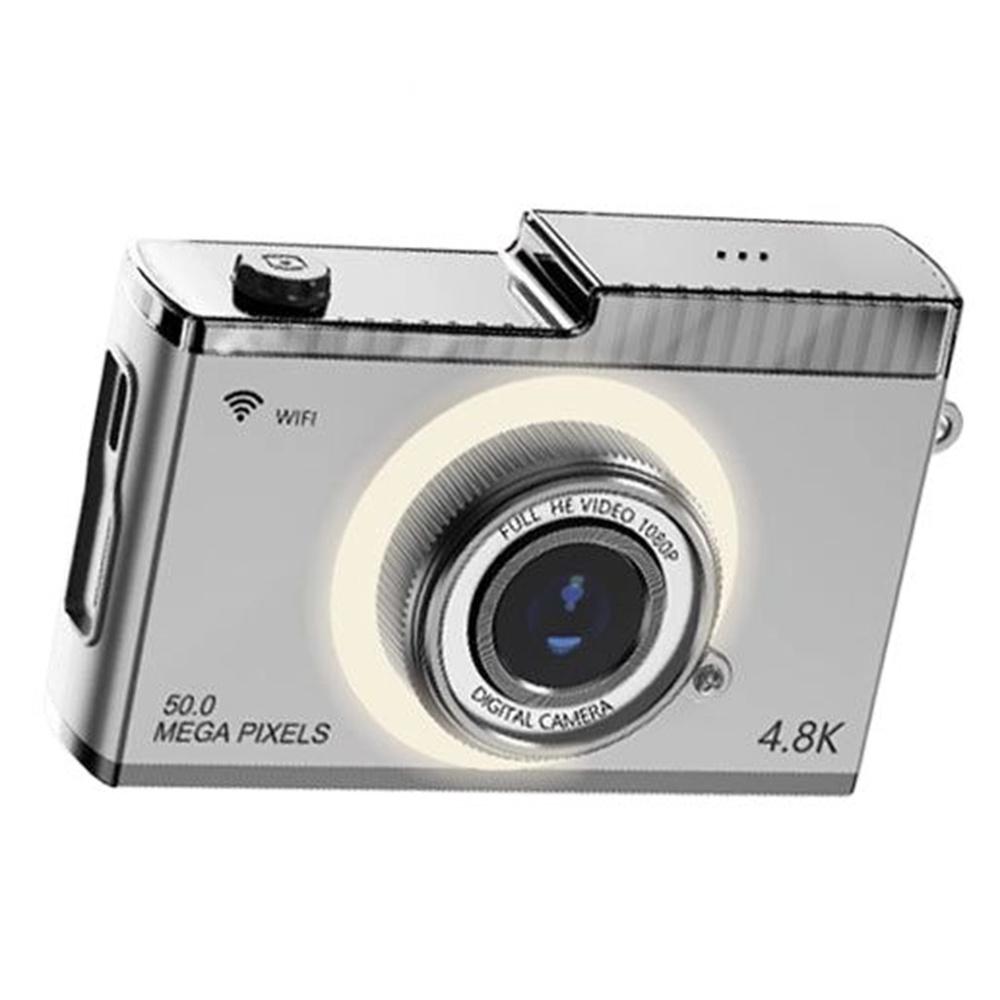 

Y5 2.4 Inch HD Dual Lens Retro Digital CCD Camera Video Recording 8X Zoom Camera Silver