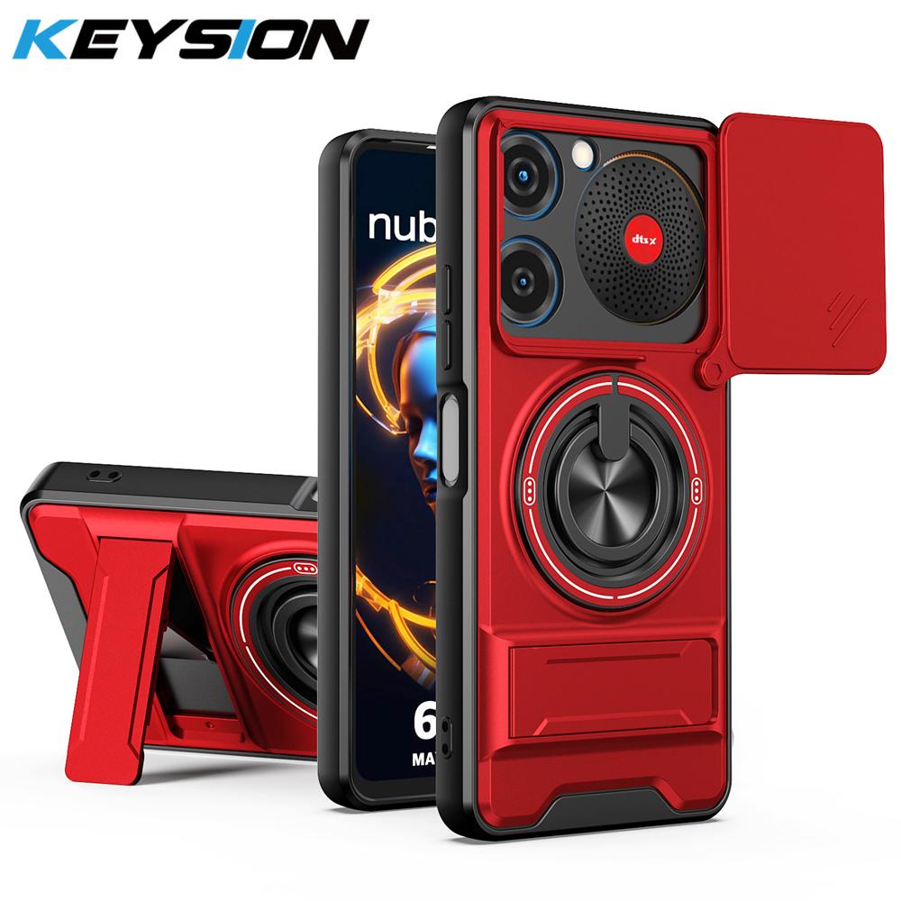 KEYSION Magnetic Phone Case for ZTE nubia Music Slide Camera Protection Upright Kickstand Shockproof Back Cover for Nubia Music