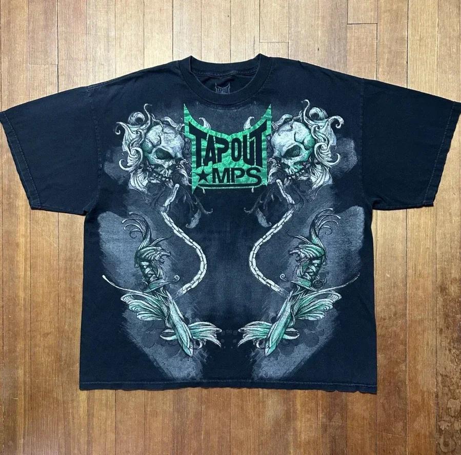 Topuri Retro Affliction anii 2000 Vară Stradă Gotic Retro Imprimat Tricou Supradimensionat Bărbați Hip Hop Harajuku Punk Mânecă Scurtă Tricouri Îmbrăcăminte Femei