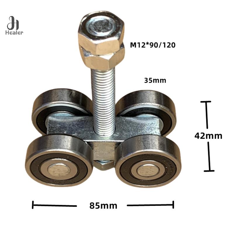 1PC Steel Bearing Pulley Hanging Wheel Parts  Door Rollers 4 Wheel Trolley Assembly Roller Hanging Sliding Track Wheel