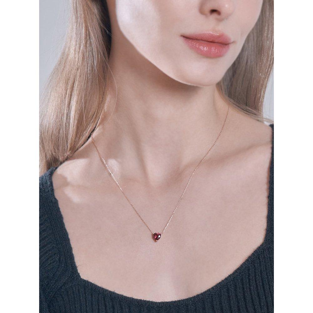 Colored Cubic Heart Necklace Elbrnn181