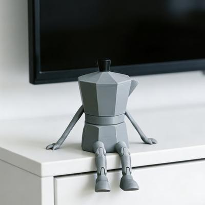 Figura de Rincón de Café Impresa en 3D Yousheng Cafetera Moka/Taza/Grano de Café/Figura de Chocolate con Piernas Articuladas para Decoración de Oficina Hogar Estantería Regalos Divertidos