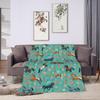 Horse Flower Throw Blanket Soft Cozy Plush Warm Fleece Football Blanket For Sofa Couch Bed 80"X60"