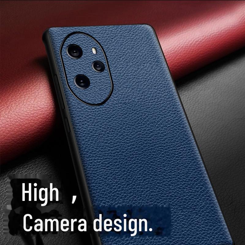 Husă de protecție din piele de vacă din seria Honor 70, model Litchi, all-inclusive, calitate superioară.