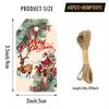 48Pcs Vintage with Rope Christmas Gift Tags Santa Claus Elk Christmas Hanging Label Paper Christmas DIY Cards Party Decoration