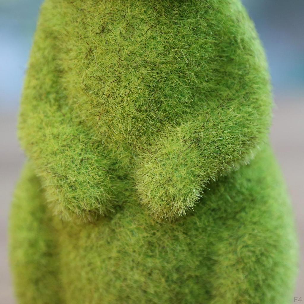 Flocked Rabbit Fairy Garden Statue Figurine Yard Bunny Sculpture Indoor and Outdoor Office Hotel