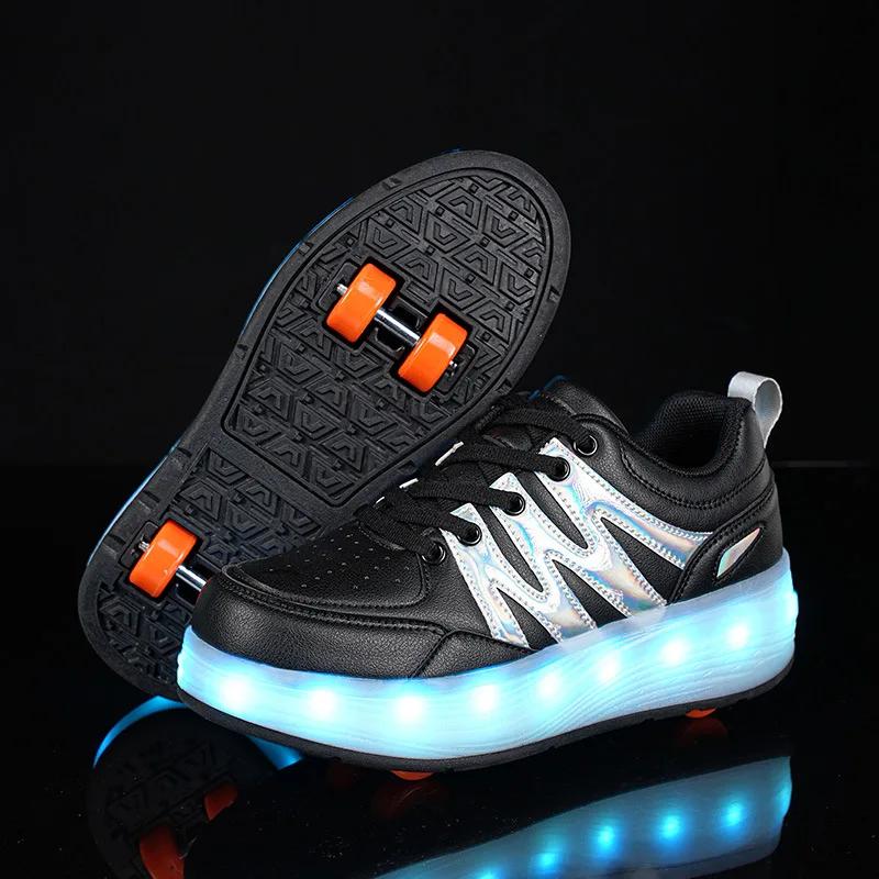 New Children's Roller Skate Shoes Two Wheels Gifts For Kids Boys Girls Sports Sneakers Running Wear-resistant Casual Skateboard