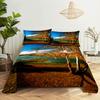 Scene Bed Sheet and Pillowcase Set Bedding Linens Cover Queen King Double Size 220x240 Trees for Bedroom Soft Twin Full Single
