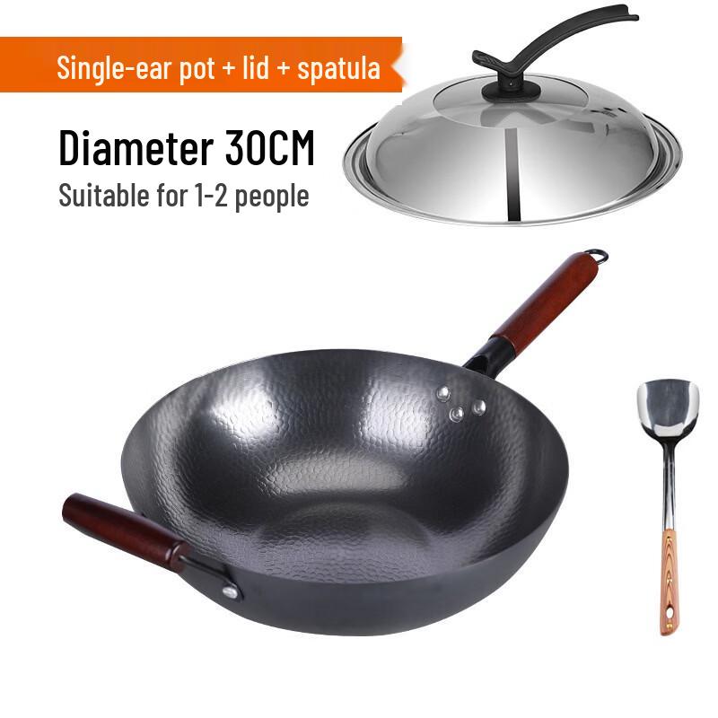 

Zhangqiu Hand-Forged Iron Wok, Pre-seasoned, Non-stick