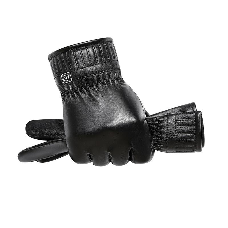 WTEMPO 1 Paar 4 Stile Kunstleder PU Touchscreen Vollfingerhandschuhe Kältefest Winddicht Warm Plüsch Outdoor Radhandschuhe