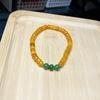 Beeswax and Hetian Jade Bracelet with Jasper Beads - Zodiac-Style Unisex Ornament