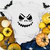 Halloween Pure Cotton Printed Unisexs and Womens Summer Personalized Short Sleeved New Fashion Trend Loose Casual Tshirt