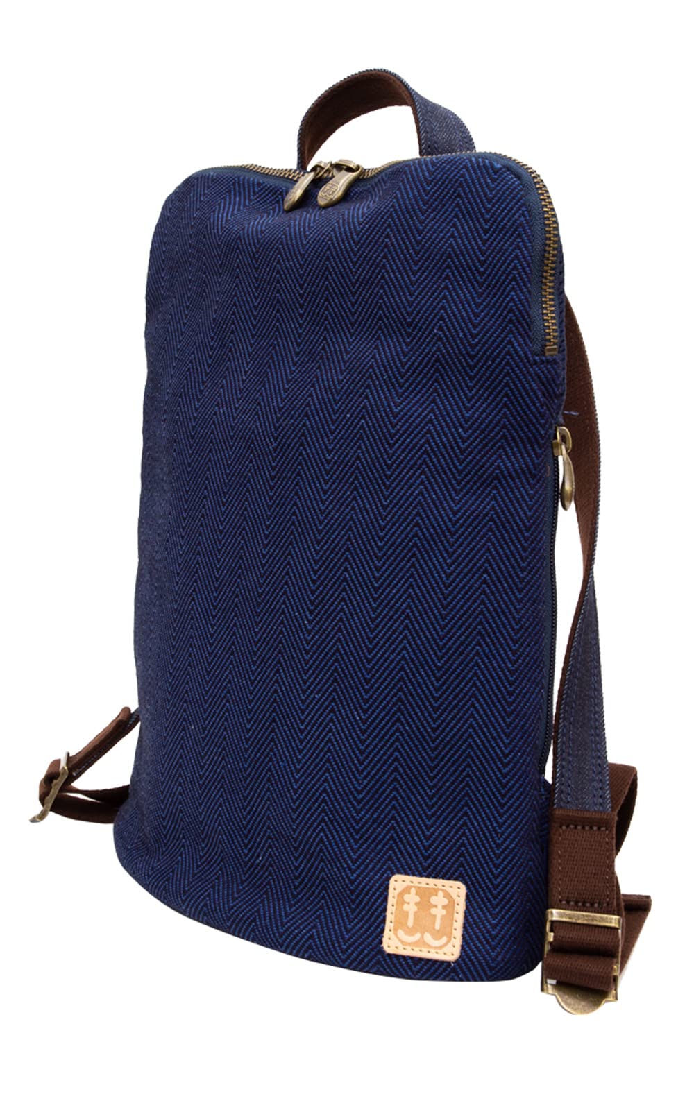 

[creare Kiki] Slim Backpack for Men, Lightweight, Travel and Business, Made in Japan with Okayama Denim Herringbone Fabric, Thin Gusset, Toyooka Bag,