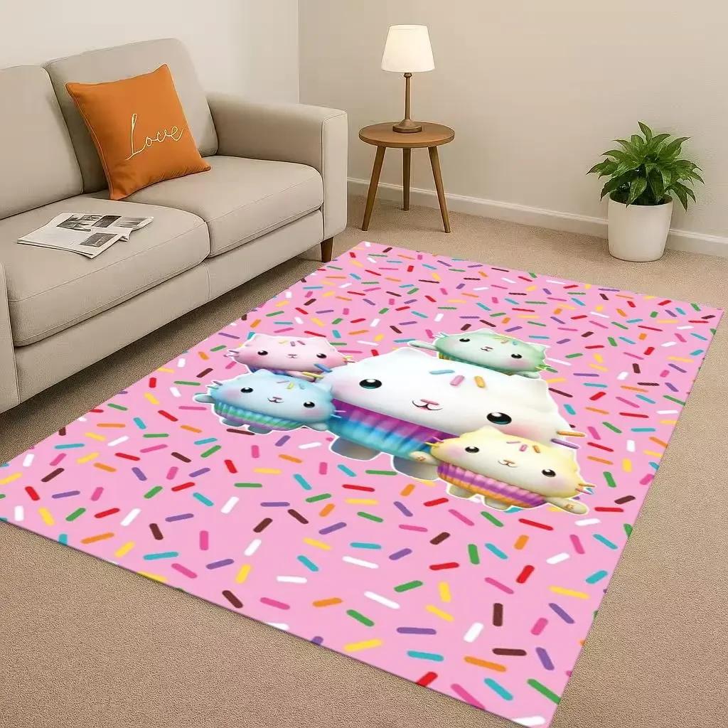 Tappeto Kawaii Casa delle Bambole di Gabby Cartone Animato Ragazza Soggiorno Area Antiscivolo Tappeto Morbido per Camera da Letto Sala Giochi e Divano, Zerbino Decorazione Casa