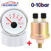 52mm Oil Pressure Gauge 0-5bar/0-10bar With Oil Pressure Sensor Red Backlight  Car Digital pointer for Car Boat Marine