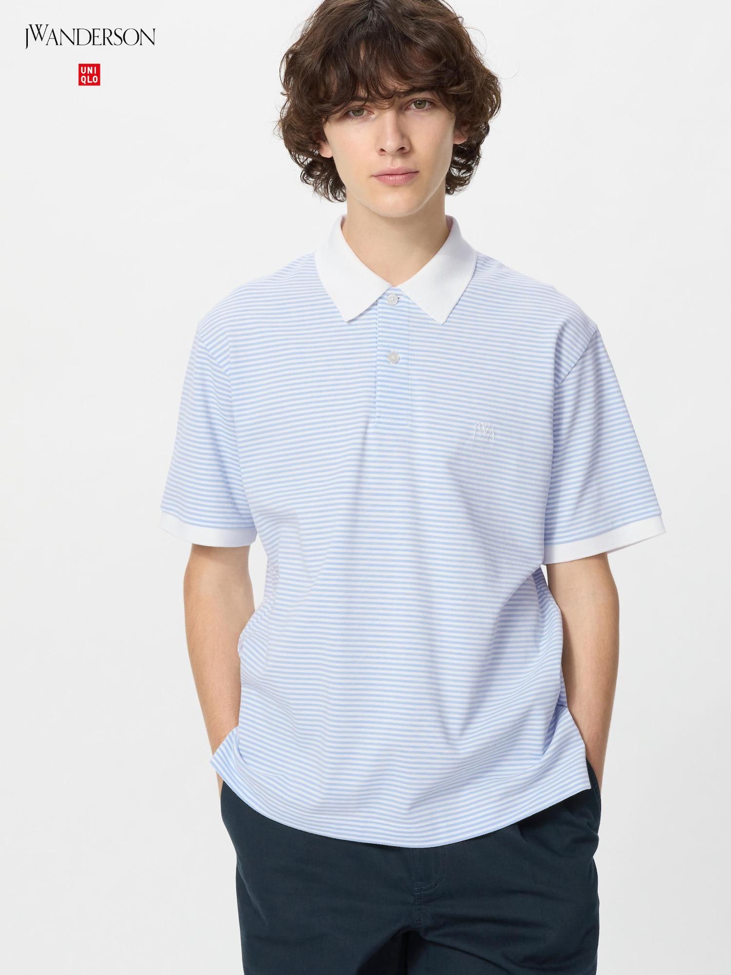

Узкая рубашка-поло Uniqlo Dry Pique Stripe 61 BLUE/UNISEX L
