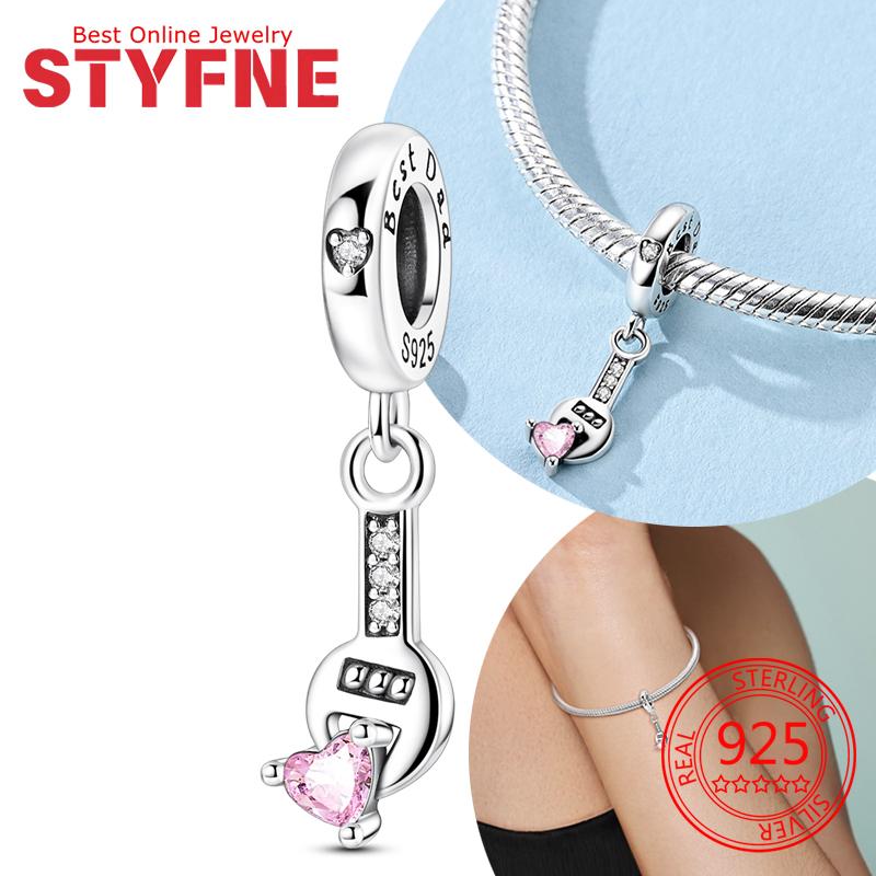 Charm Father Love Hearts Family Beads Fit Original Copper Bracelets Beads Charms Pendant Jewelry Making
