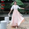 Hanfu Dress For Women With Embroidered Cross Collar And Polyester Fabric For Daily Wear