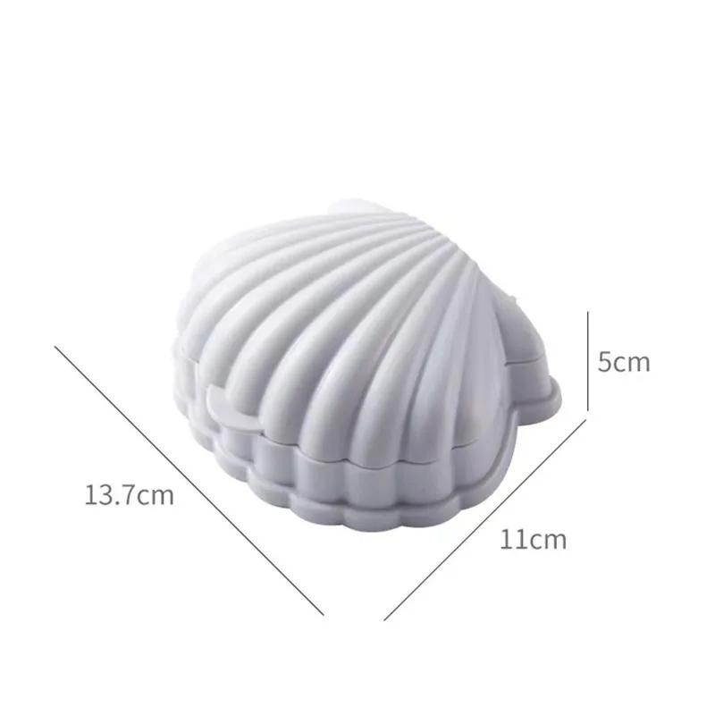 Toilet Creative Seashell Portable Double-layer Drainage Soap Box Soap Box