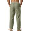 Men's Linen Drawstring Pants Lightweight Breathable Straight Leg Trousers Casual Summer Vacation Commuting Pants