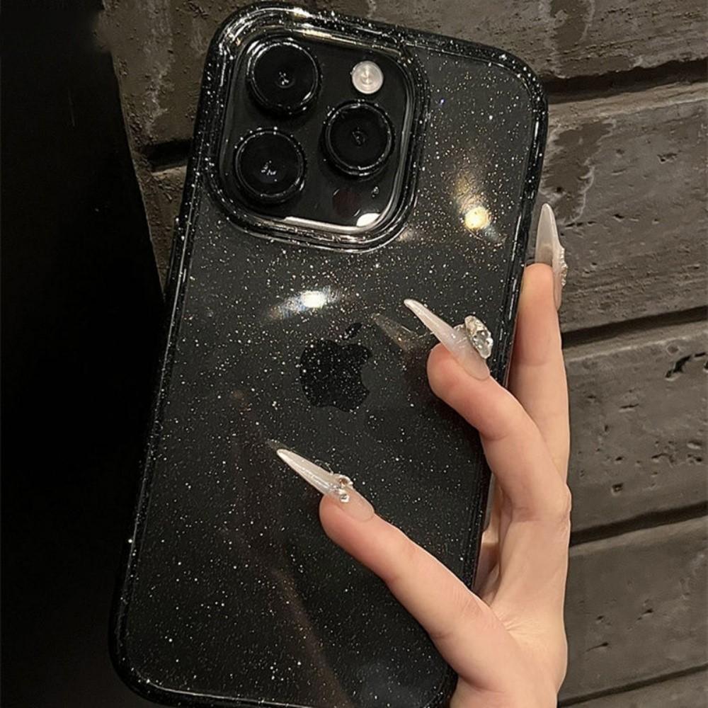 Transparent Glitter Case for iPhone 17 Air 16 15 14 13 12 Pro Max 11 17Pro Luxury Starry Sky Reflective Shiny Bumper Back Cover