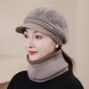 Mom Winter Hat Female Season Rabbit Fur Hat Grandma Thickened Elderly Warm Wool Hat