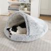 Winter Warm Plush Cat Bed Semi-Enclosed Pet House Cozy Dog Bed for Indoor Shelter