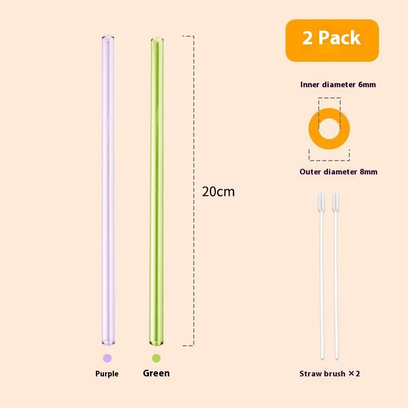 Gianxi Colored High-Value Glass Straw Non Disposable High Temperature Resistant Food Grade Transparent Drinking Glass Straw