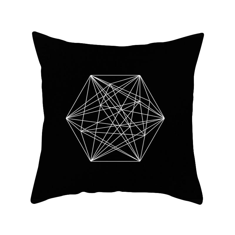 Nordisches Schwarz-Weißes Geometrisches Kissen, Sofataille, Pfirsichleder Samt Kissenbezug, Warmer Fauler Seitenschlaf