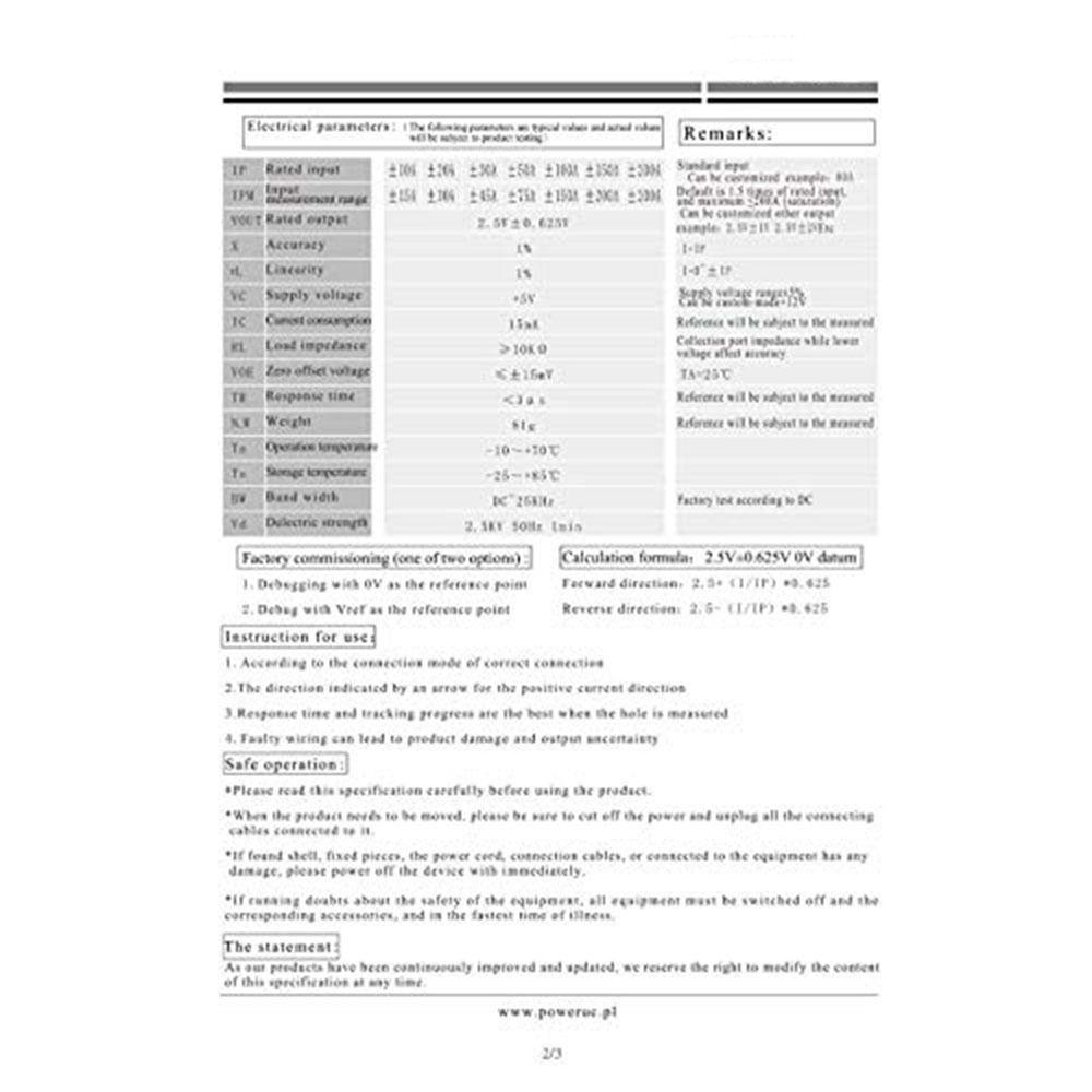 50A/2.5±0.625V 1% DC Current Transformer Coil HSTS016L-F DC Transformer  Current