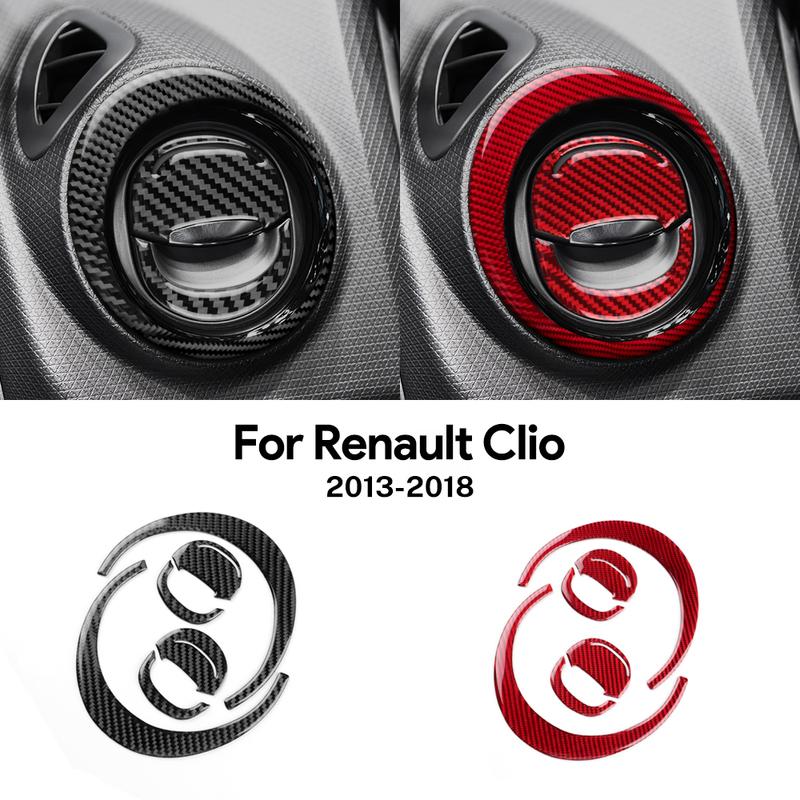 Carbon Fiber Modified For Renault Clio 4 2013-2018 Car Air Conditioner Vent Outlet Sticker Trim Cover Auto Interior Accessories
