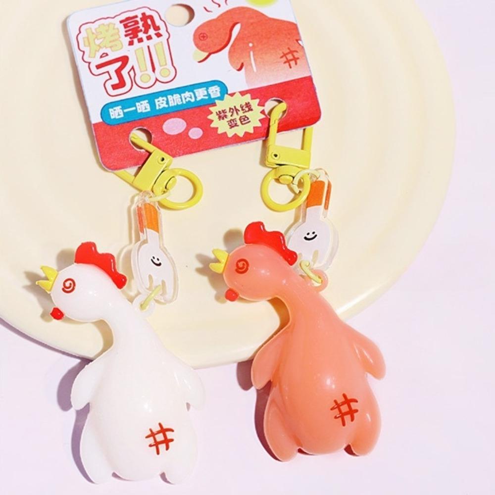 Cartoon Roast Duck Keyring Funny Roast Chicken Keychain  Bag Hanging