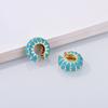 1 Piece Round Clip On Earrings Ear Cuffs Bohemian C Shaped Enamel Gold Color Zircon Non-Piercing Blue Black White Pink Earrings