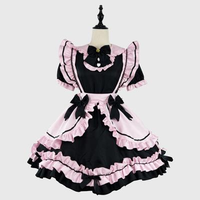 New Japanese Lolita Black Powder Maid Cos Sweet Girl Cute Cat Bow Soft Girl Suit