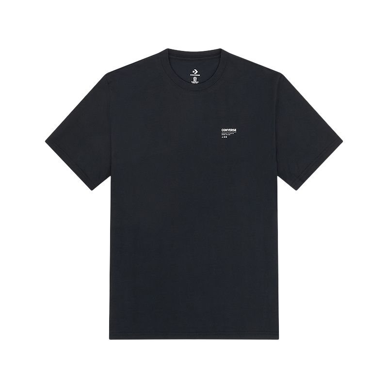 New Converse T Shirts Men's Black 10027332-A02