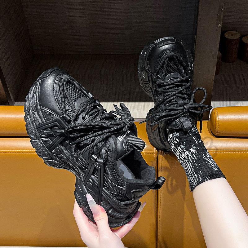 Internet Celebrity Explosion Hiking Shoes Casual Sports Shoes Women's New 2025 Spring and Autumn Thick-soled Gray Dad Shoes Women