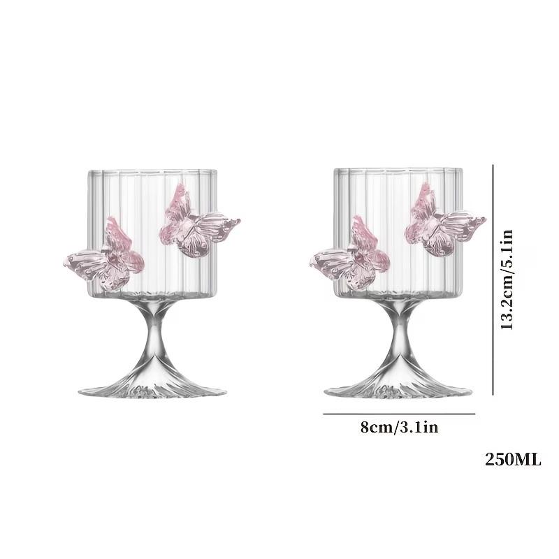 

Butterfly Stemmed Glasses for Afternoon Tea Parties Unique Wine Glasses with Colorful Butterfly Motifs for Outdoor Events