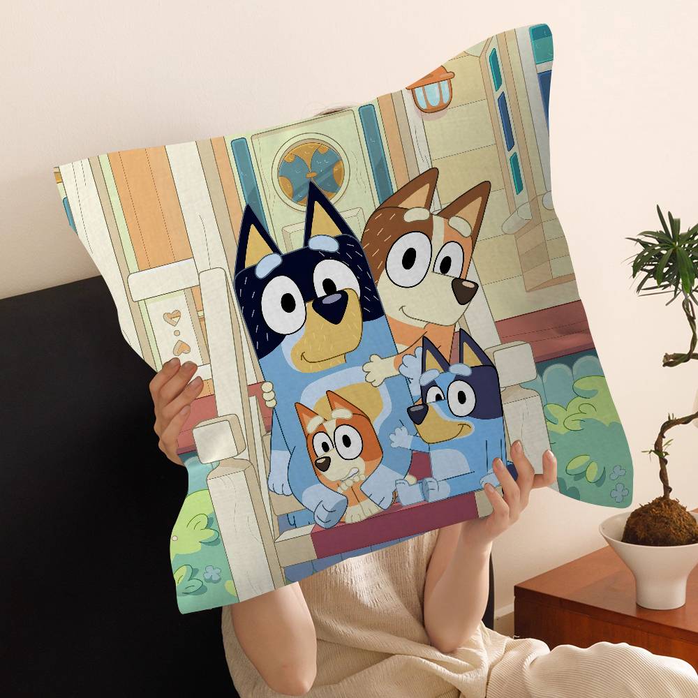 Süß-B-B-Blueys-S Cartoon Kissen Kissenbezug Kissenhülle Wohnzimmer Sofa Heimdekoration Personalisiert