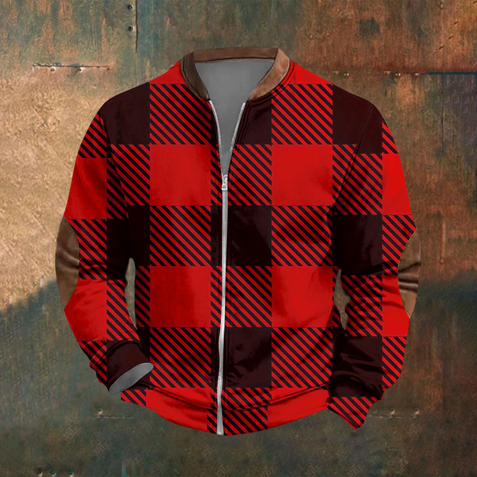 

Мужская повседневная спортивная одежда в стиле ретро с открытой молнией, толстовка, куртка XL красный