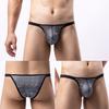 Sexy Men Thong Sequin Shiny Briefs Low Waist Bugle Pouch Underwear Hight Cut Bikini Panties Soft Elasticity Trunks Lingerie