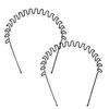 TRIPIN Feder Zickzack Metall-Haarband für Damen & Herren - Rutschfestes Wellen-Haarband - Flexibles, Leichtes Haarstyling-Accessoire (Schwarz)