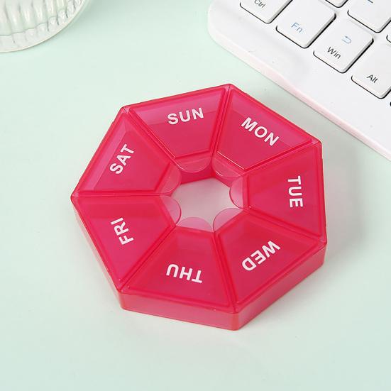 Weekly Pill Organizer with 7 Compartments Portable Travel Pill Case Once Daily Medication Dispenser Capsule Pill Management Storage Box