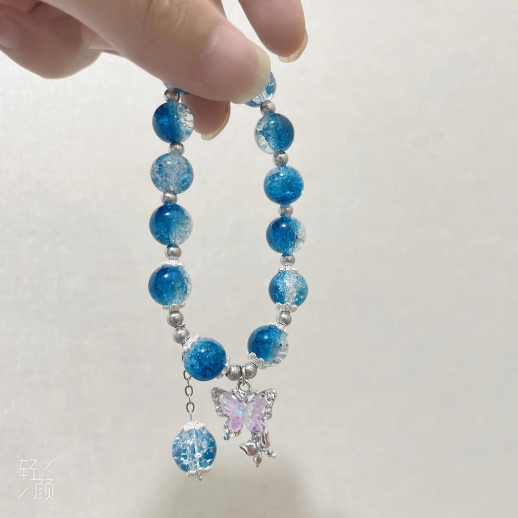 Fashion Ladies Crystal Glass Butterfly Stretch Bracelet Jewelry