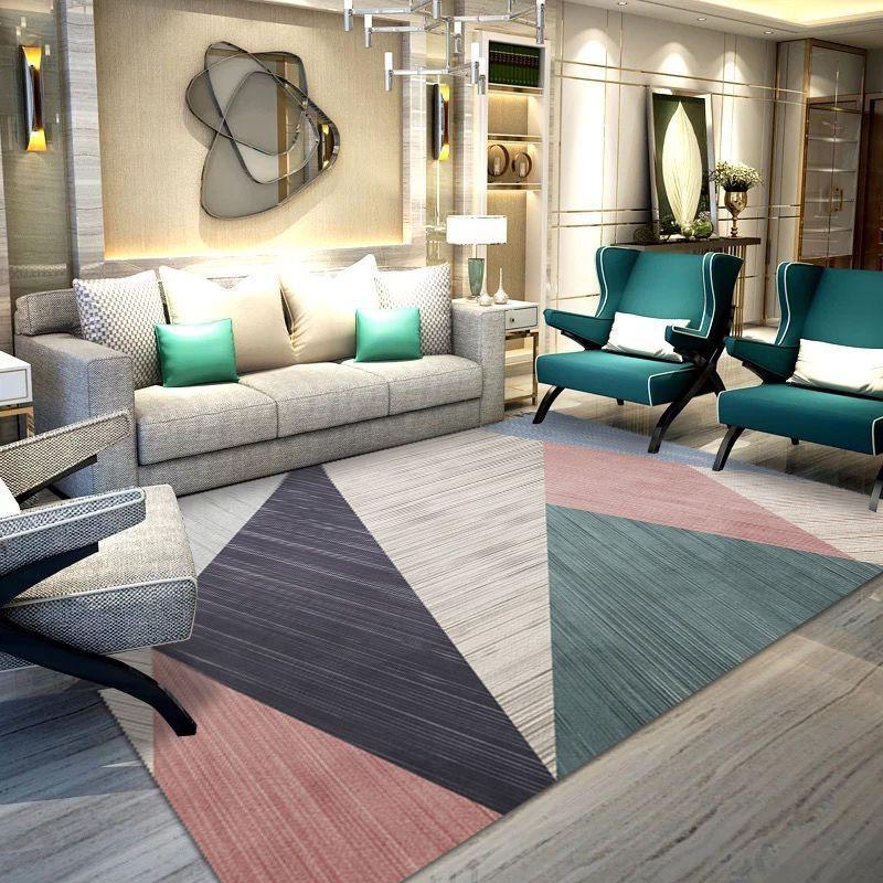 Covor Decorativ Geometric Modern pentru Sufragerie Covor Antiderapant pentru Camere Covor de Casă Covoraș pentru Mese de Cafea Mari Curățare Ușoară